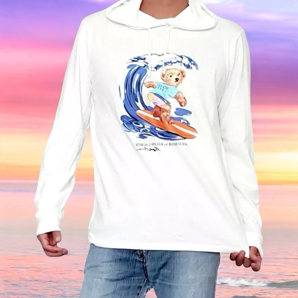 Polo 1992 Ralph Lauren Cotton RRL Bear Shirt Hoodie Fast Ship MENS Large NEW